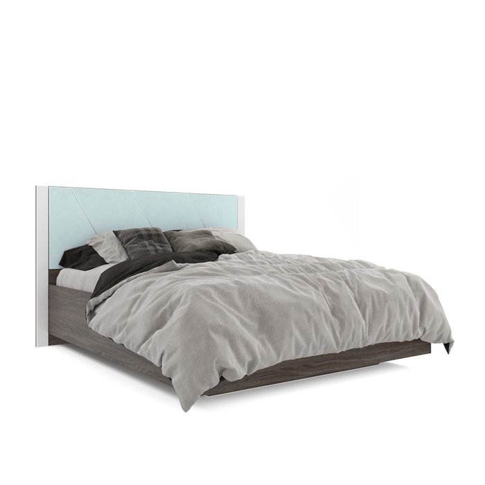 Кровать Селеста 160х200 с подъемным механизмом бирюзово-коричневого цвета
