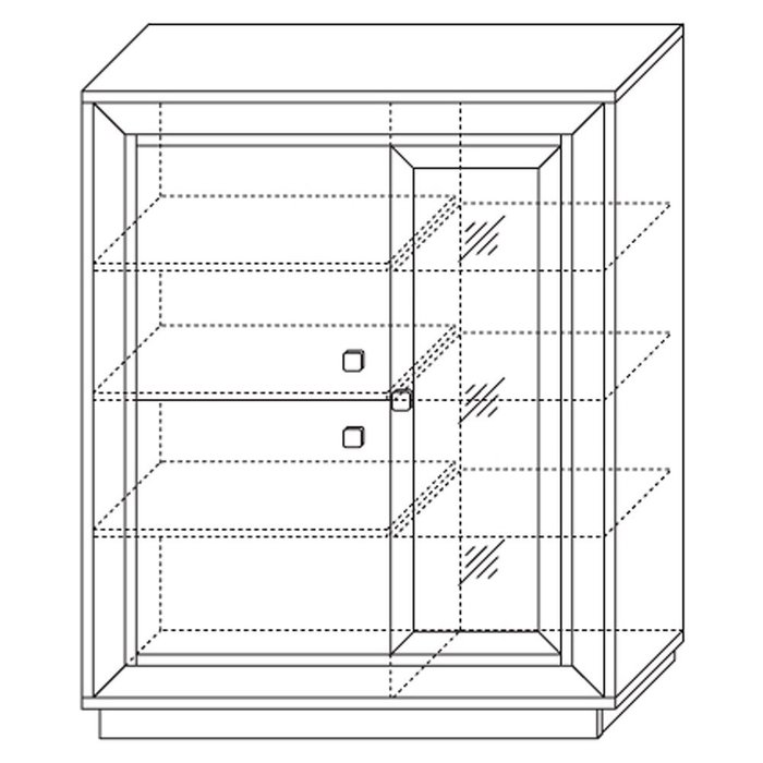 Шкаф-витрина Прато с тремя дверцами - лучшие Шкафы витринные в INMYROOM