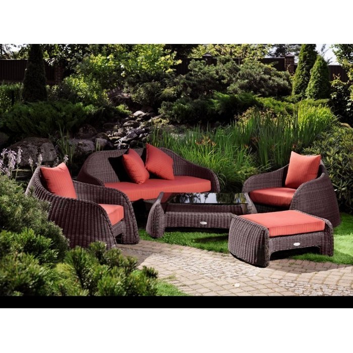 Оттоманка Астра с красной подушкой - купить Садовые кресла по цене 38100.0