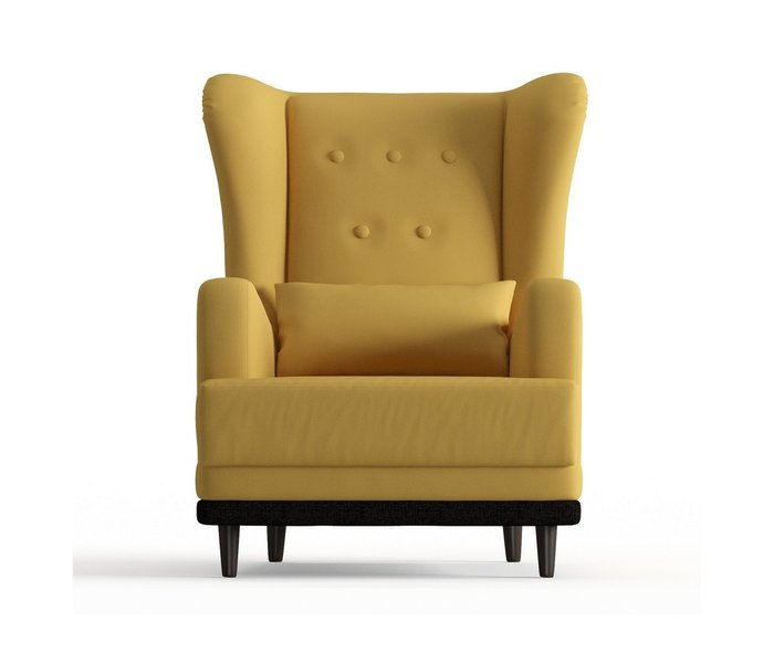 Кресло Лорд в обивке из велюра желтого цвета - купить Интерьерные кресла по цене 13290.0