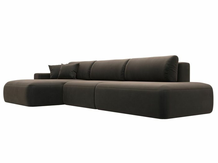 Угловой диван-кровать Лига 036 Модерн Лонг темно-коричневого цвета левый угол - лучшие Угловые диваны в INMYROOM