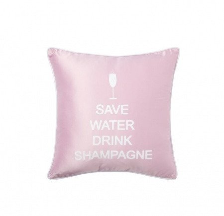  Подушка с надписью Save Water Drink Shampagne