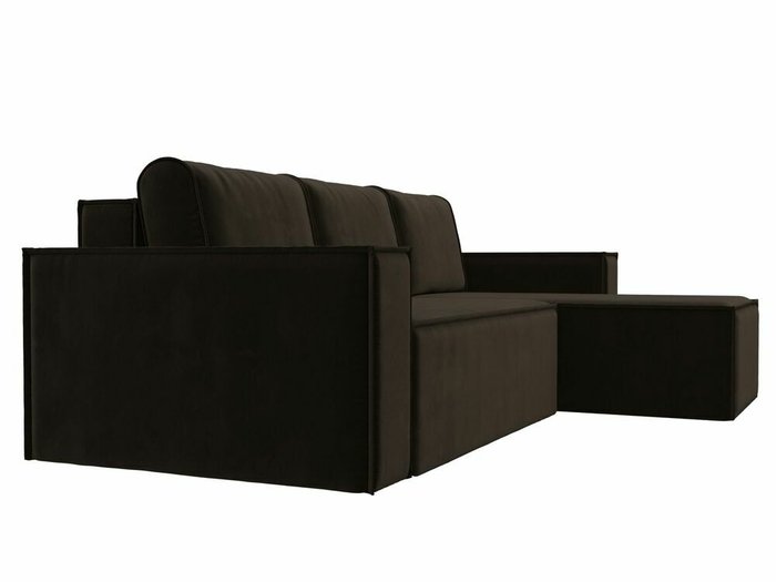 Угловой диван-кровать Куба темно-коричневого цвета правый угол - лучшие Угловые диваны в INMYROOM