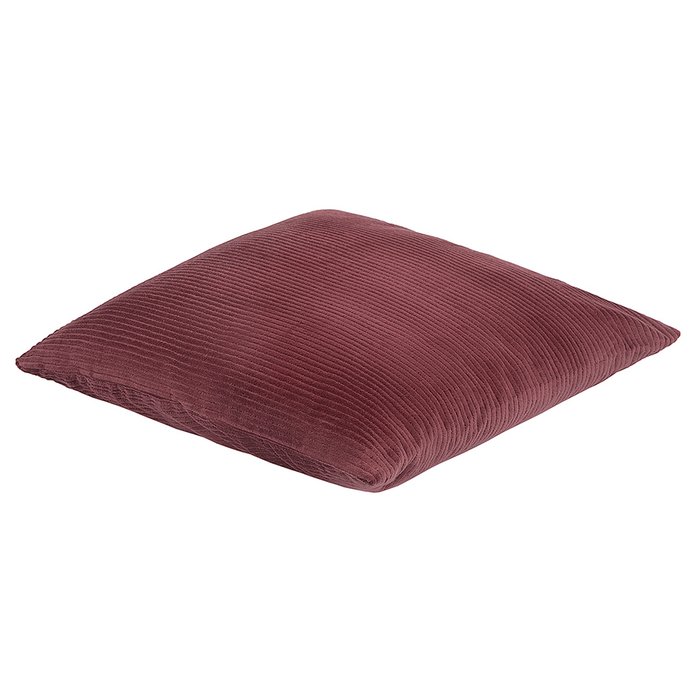 Чехол на подушку фактурный из хлопкового бархата Essential 45х45 бордового цвета - лучшие Чехлы для подушек в INMYROOM