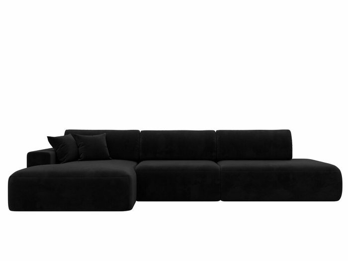 Угловой диван-кровать Лига 036 Модерн Лонг черного цвета левый угол - купить Угловые диваны по цене 112999.0