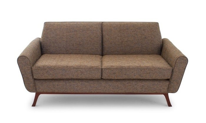 Прямой диван коричневого цвета