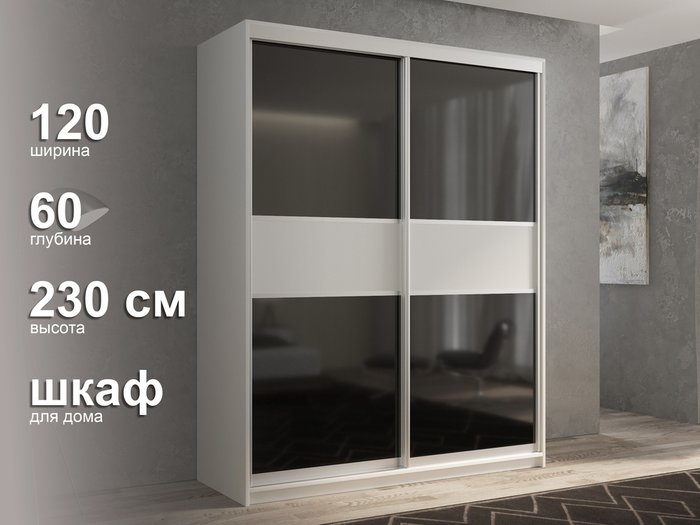 Шкаф-купе Кааппи-12 120 цвета Белый бриллиант  - лучшие Шкафы-купе в INMYROOM
