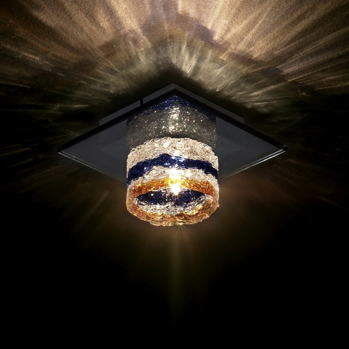 Потолочный светильник Illuminati с плафоном из фактурного стекла - купить Встраиваемые споты по цене 5320.0