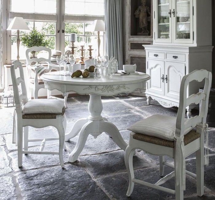 Обеденный стол Марсель белого цвета - купить Обеденные столы по цене 147050.0