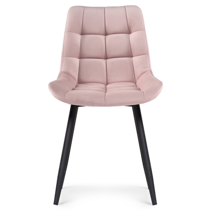 Стул Челси светло-розового цвета на черных ножках - купить Обеденные стулья по цене 5690.0