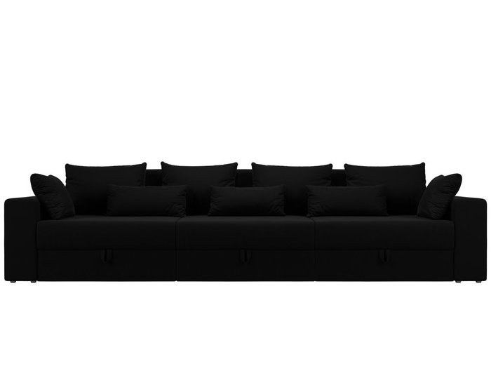 Прямой диван-кровать  Мэдисон Long черного цвета - купить Прямые диваны по цене 49990.0