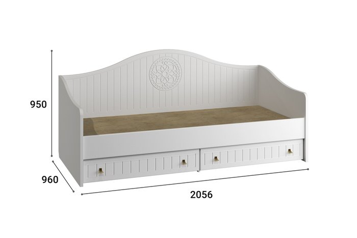 Кровать-кушетка Монблан 90х200 белого цвета - купить Кровати для спальни по цене 29895.0