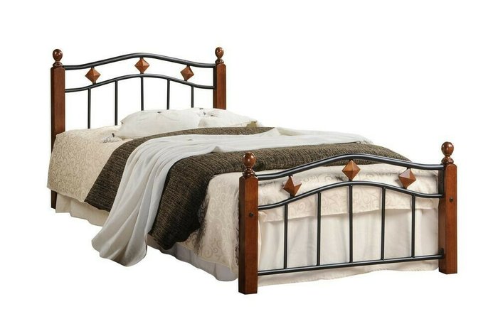Кровать Single 90х200 коричнево-черного цвета