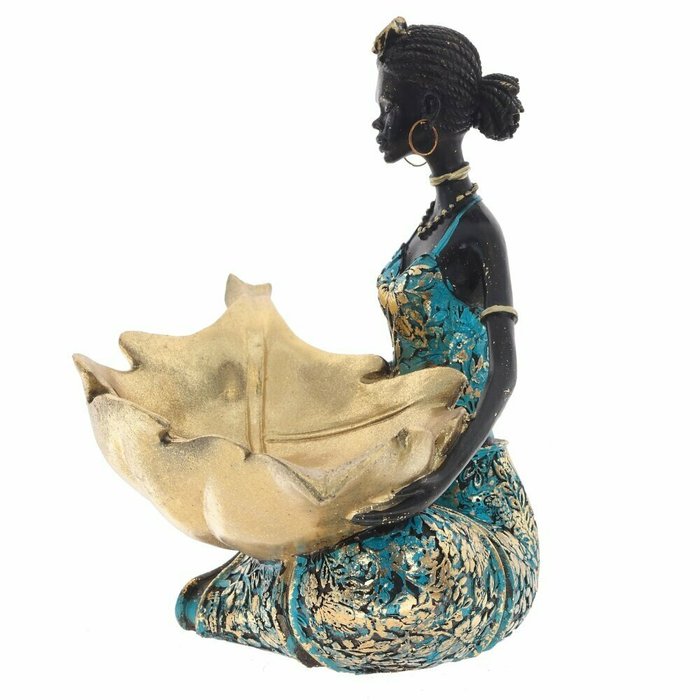 Фигура декоративная Африканка черно-синего цвета - купить Фигуры и статуэтки по цене 3534.0