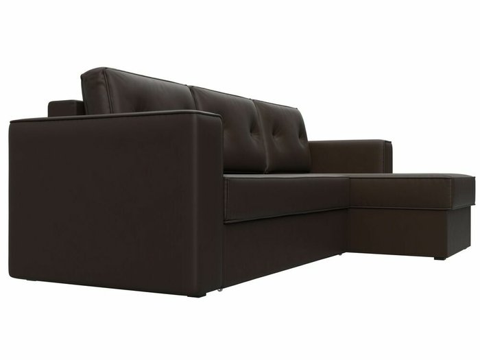Угловой диван-кровать Принстон темно-коричневого цвета правый угол (экокожа) - лучшие Угловые диваны в INMYROOM
