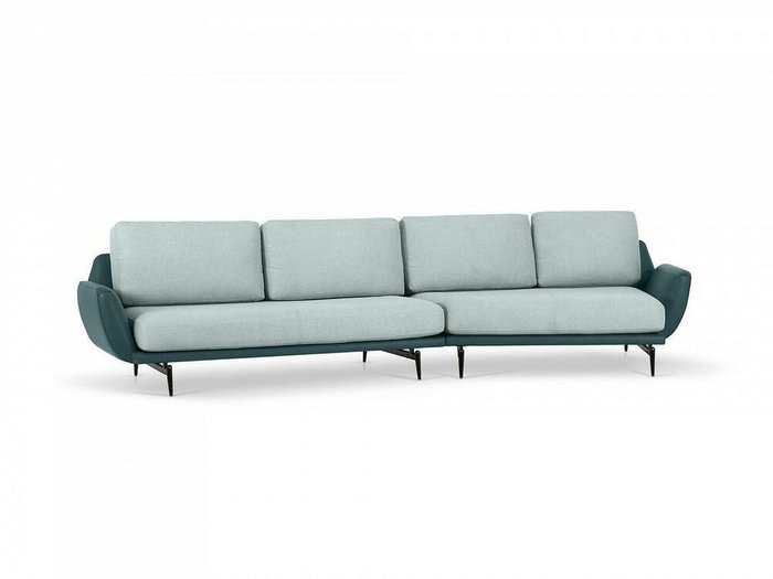 Угловой диван правый Ispani бирюзово-зеленого цвета - лучшие Угловые диваны в INMYROOM