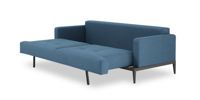 Прямой диван-кровать Бендиго Лайт синего цвета - лучшие Прямые диваны в INMYROOM