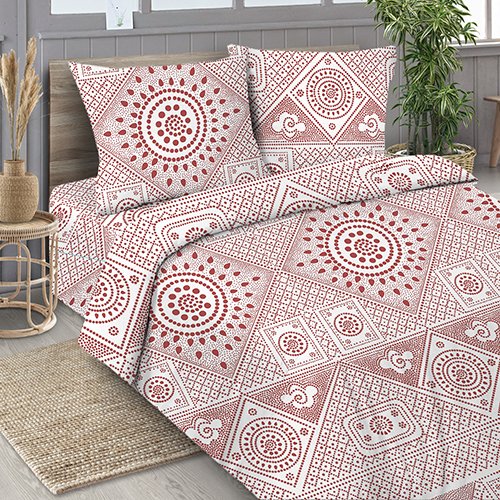 КПБ 'Традиция' 2,0 спальный с европростыней, поплин, 100% хлопок, пл. 118 гр./кв.м., 'Узор комп.'