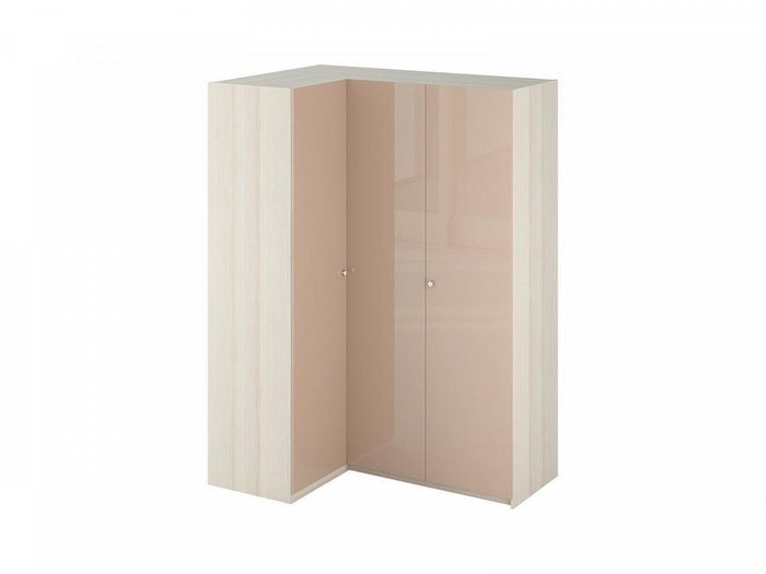 Шкаф Uno угловой левый бежевого-коричневого цвета - купить Шкафы распашные по цене 99700.0