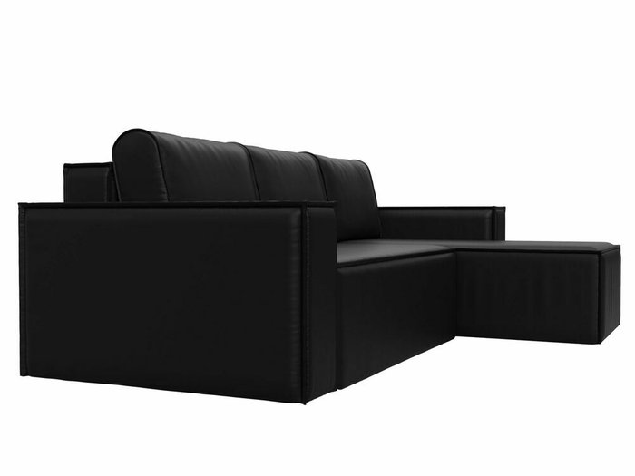Угловой диван-кровать Куба черного цвета (экокожа) правый угол - лучшие Угловые диваны в INMYROOM