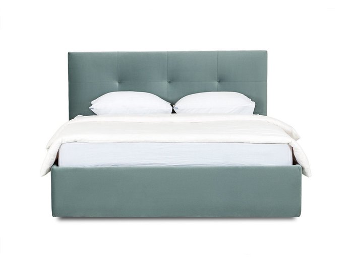 Кровать Queen Anna Lux 160х200 серо-синего цвета с подъемным механизмом