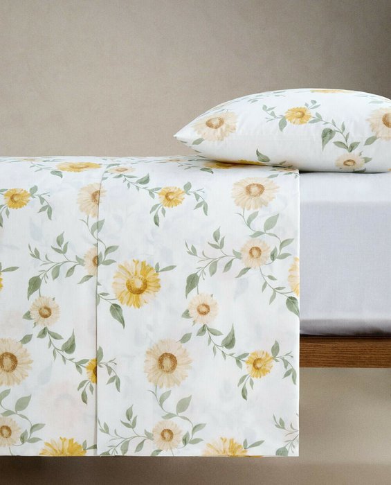 Пододеяльник с принтом «Подсолнухи» - лучшие Пододеяльники в INMYROOM