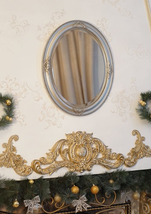 Настенное зеркало Antique в раме серебряного цвета - купить Настенные зеркала по цене 9900.0