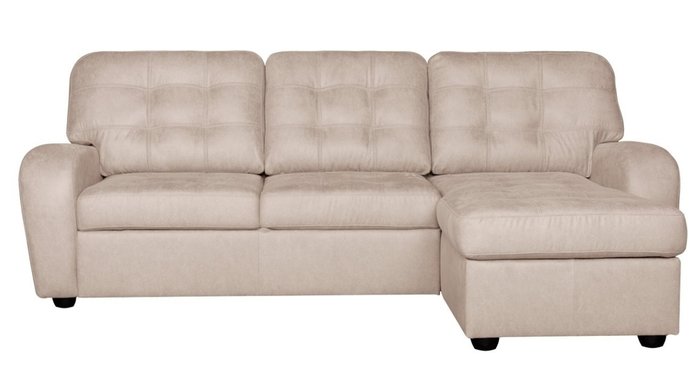 Угловой диван-кровать Сидней с канапе Fulton Cream бежевого цвета