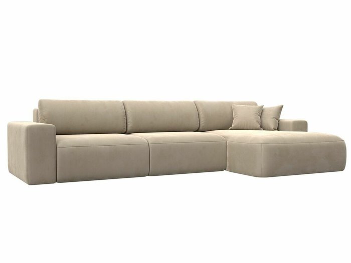 Угловой диван-кровать Лига 036 Классик Лонг бежевого цвета правый угол