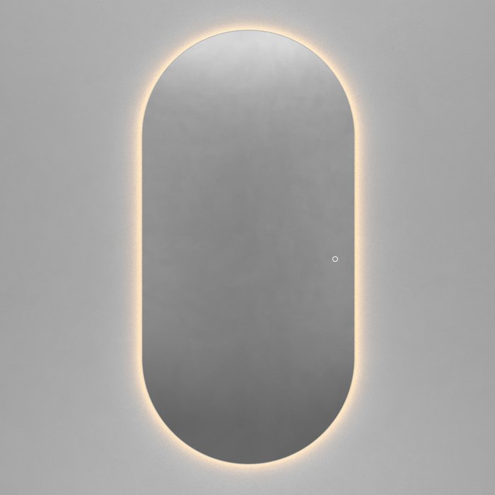 Овальное настенное зеркало Nolvis NF LED XL 96х196 с тёплой подсветкой и с сенсорной кнопкой