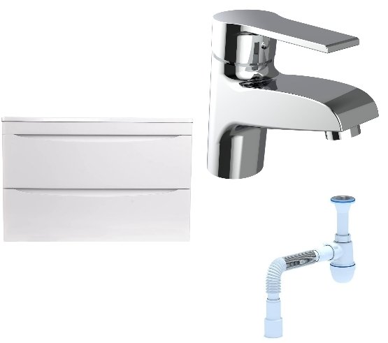 Комплект: Тумба с раковиной Бергамо