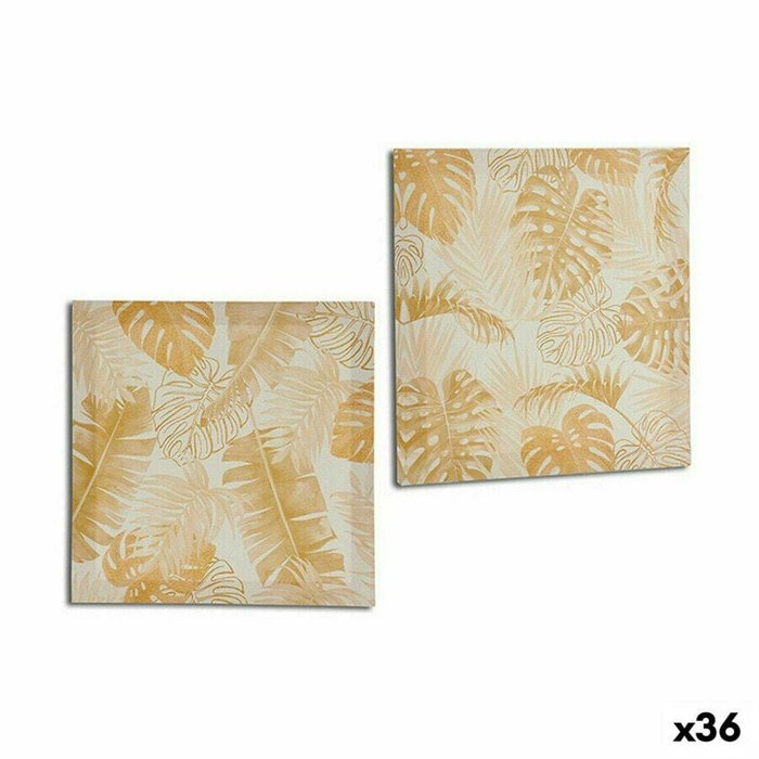 Полотно Лист растения Позолоченный 28 x 28 x 1,5 cm (36 штук) Полотно Лист растения Позолоченный 28 x 28 x 1,5 cm (36 штук)