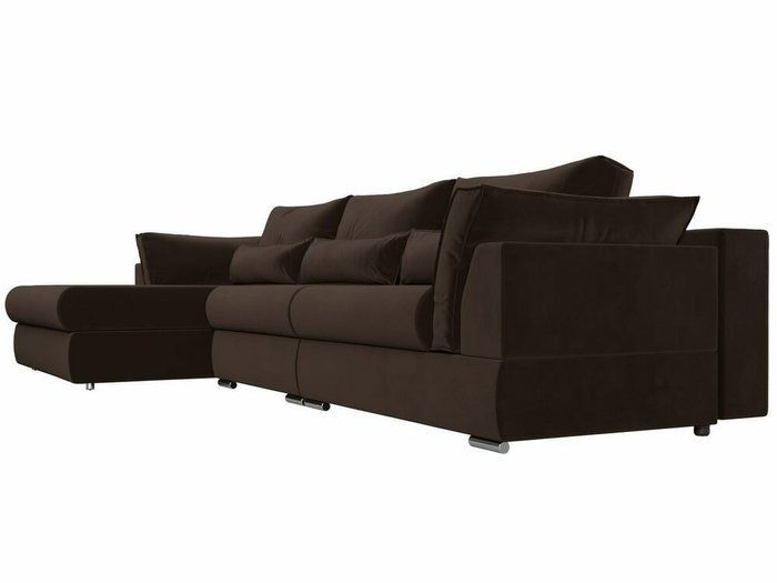 Угловой диван-кровать Пекин Long коричневого цвета угол левый - лучшие Угловые диваны в INMYROOM
