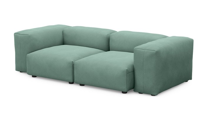 Прямой диван Фиджи двухсекционный темно-мятного цвета - купить Прямые диваны по цене 56400.0