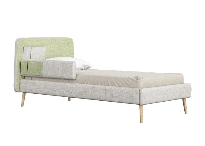 Кровать Soft 90х200 бежево-зеленого цвета Кровать Soft 90х200 бежево-зеленого цвета