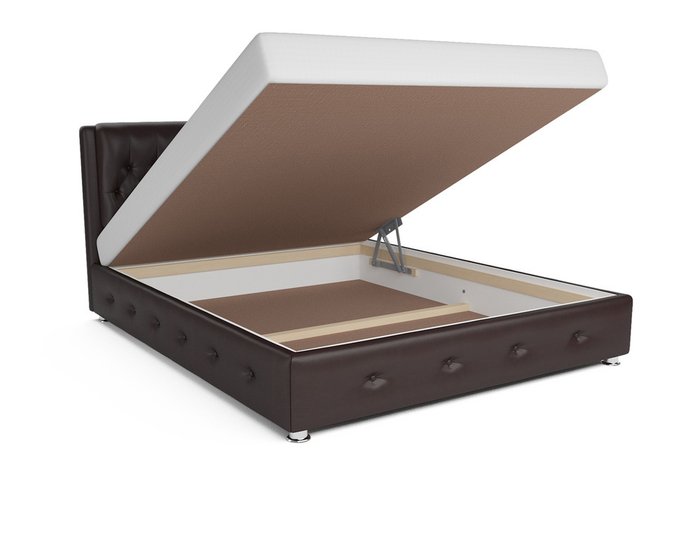 Кровать Граф 140х192 темно-коричневого цвета с подъемным механизмом - лучшие Кровати для спальни в INMYROOM