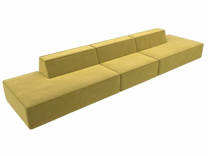 Прямой модульный диван Монс Лонг желтого цвета - лучшие Прямые диваны в INMYROOM