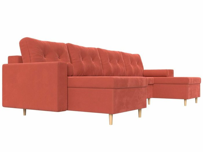 Угловой диван-кровать Белфаст кораллового цвета - лучшие Угловые диваны в INMYROOM