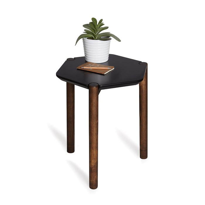 Приставной столик Lexy чёрный из дерева - купить Журнальные столики по цене 5500.0
