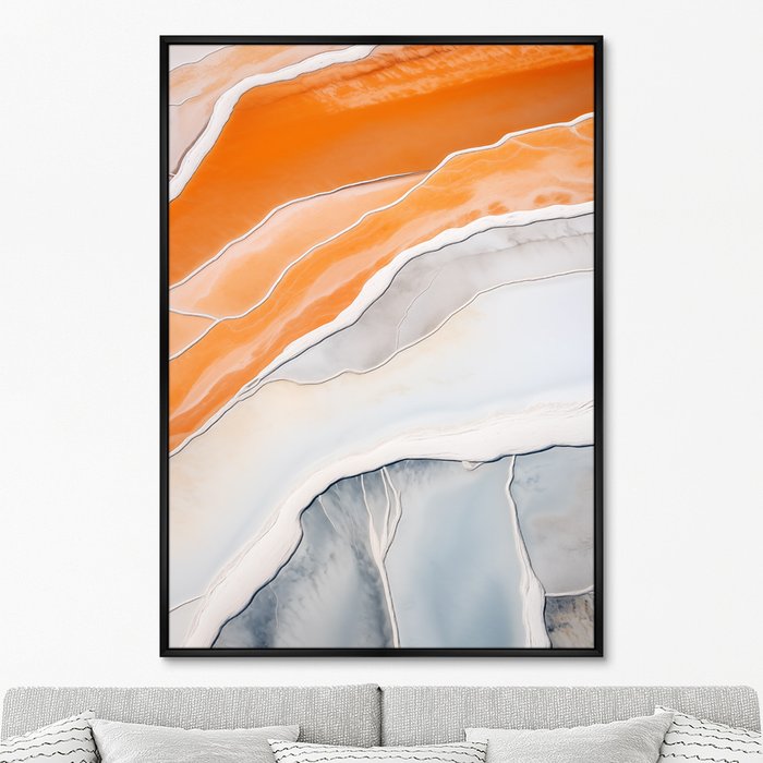 Репродукция картины Salt lakes, grey and orange, No 2, 2024г. - купить Картины по цене 24999.0