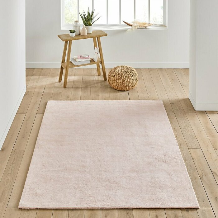 Ковер с ворсом из хлопка Renzo 170x230 розового цвета - купить Ковры по цене 17584.0 Ковер с ворсом из хлопка Renzo 170x230 розового цвета - купить Ковры по цене 17584.0