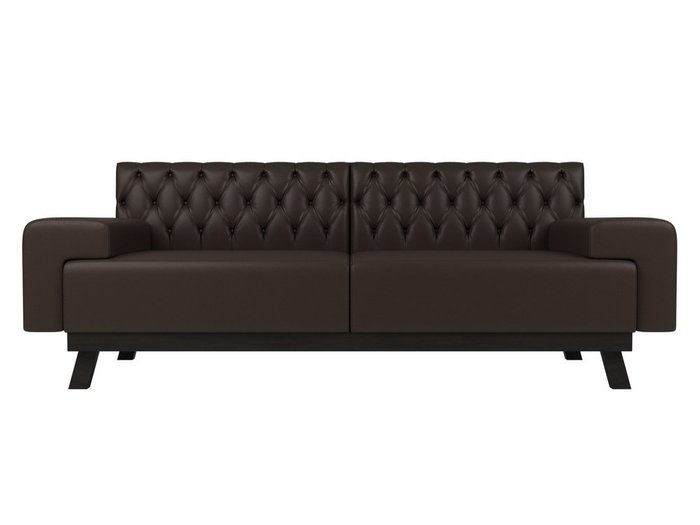 Диван Мюнхен Люкс коричневого цвета (экокожа) - купить Прямые диваны по цене 39999.0