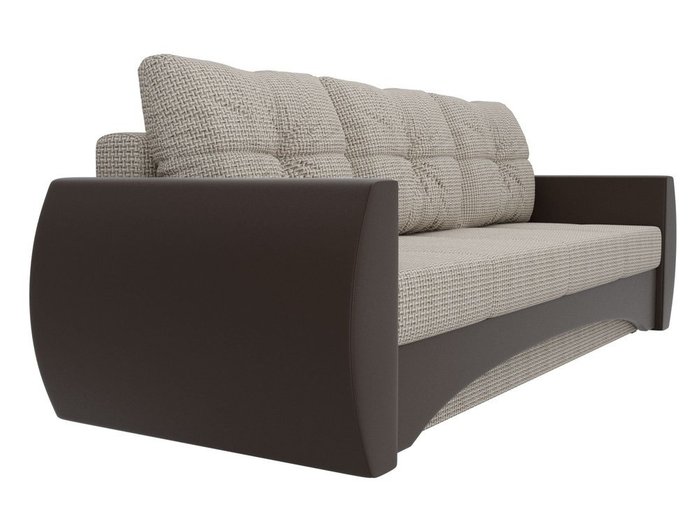 Прямой диван-кровать Сатурн серо-коричневого цвета (ткань/экокожа) - лучшие Прямые диваны в INMYROOM