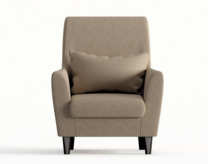 Кресло из рогожки Кастилия темно-бежевого цвета - купить Интерьерные кресла по цене 10190.0