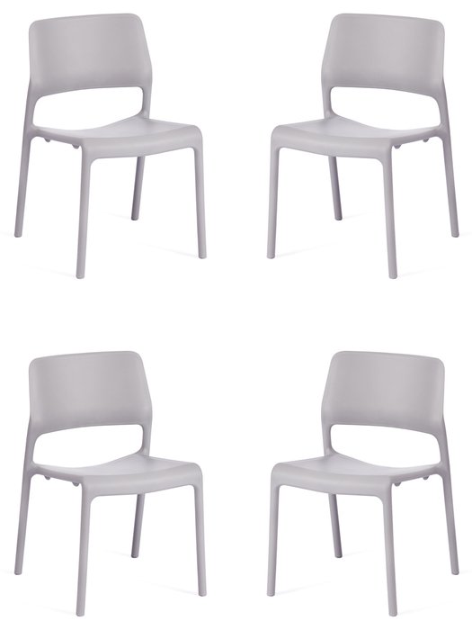 Набор из четырех стульев Furdi серого цвета