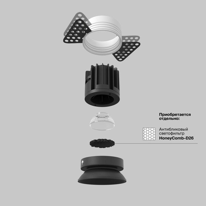 Встраиваемый светильник Technical DL058-7W4K-TRS-B Round Downlight - лучшие Встраиваемые споты в INMYROOM