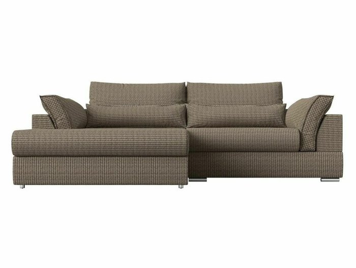 Угловой диван-кровать Пекин бежево-коричневого цвета угол левый - купить Угловые диваны по цене 83999.0
