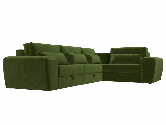 Угловой диван-кровать Лига 008 Long зеленого цвета правый угол - лучшие Угловые диваны в INMYROOM