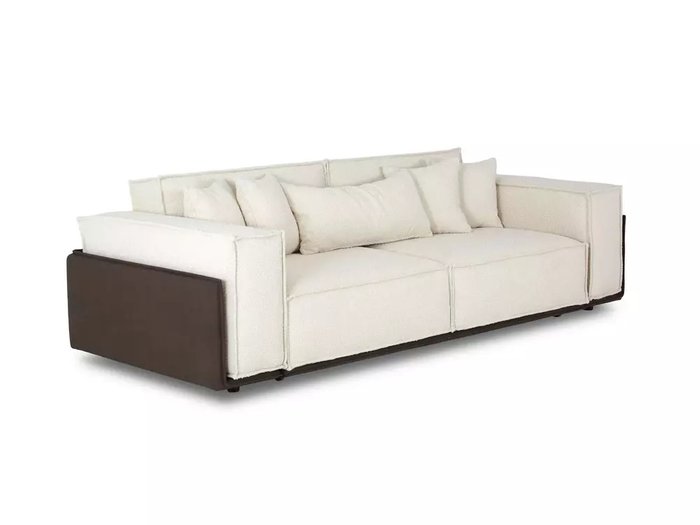 Диван-кровать Asti коричнево-белого цвета