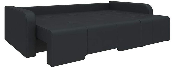 Угловой диван-кровать Манхеттен черного цвета (экокожа) - лучшие Угловые диваны в INMYROOM